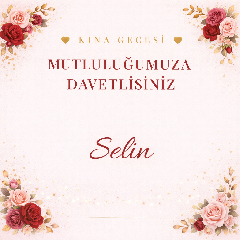 Kına Davetiyesi – Gül Bahçesi